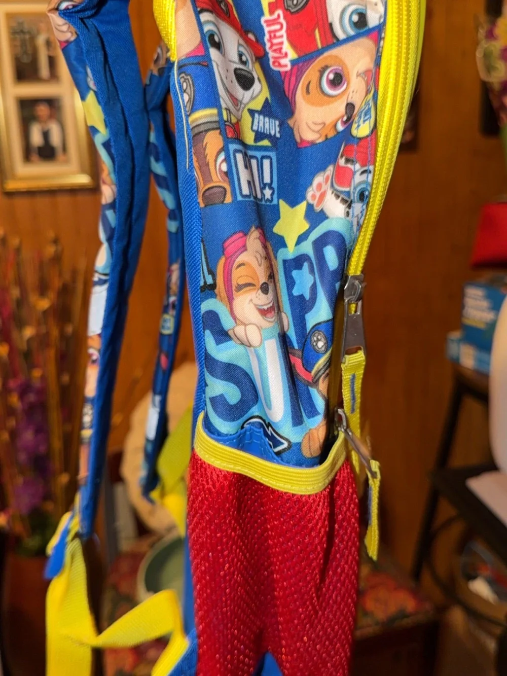 Paw Patrol Blue & Yellow Kids Backpack with Character Graphics